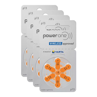 4x Varta Power One Hörgerätebatterien P13 Orange PowerOne PR48 6er Blister