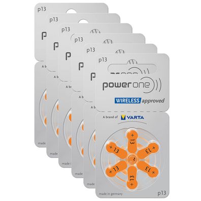 6x Varta Power One Hörgerätebatterien P13 Orange PowerOne PR48 6er Blister