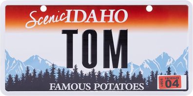 USA Kennzeichen mit Namen, Blechschild, TOM , IDAHO , (98)