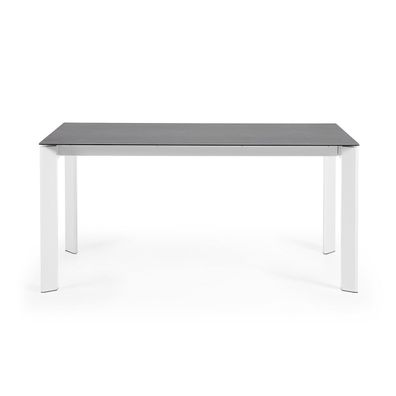 Tisch Axis ausziehbar 160 (220) cm Keramik Grau und weiße Beine
