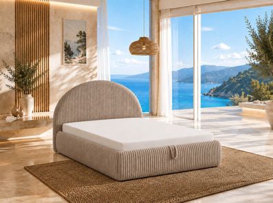 Best For Home Boxspringbett TEDI mit Bettkasten, Cord-Kopfteil und Bonell-Matratze