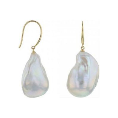 Luna-Pearls - 311.1955 - Ohrhänger - 750 Gelbgold - Süßwasserperle 13-14 mm