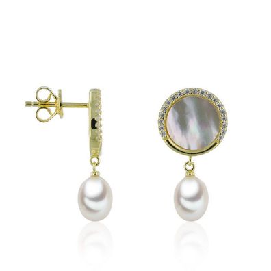 Luna Creation - 315.0474 - Luna-Pearls - Ohrhänger - Damen - 925er Silber vergoldet