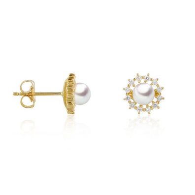 Luna Creation - 312.1677 - Luna-Pearls - Ohrstecker - Damen - 750 Gelbgold
