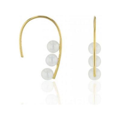 Luna-Pearls - 311.1960 - Ohrhänger - 750 Gelbgold - Süßwasser-Zuchtperle 3.5-4 mm