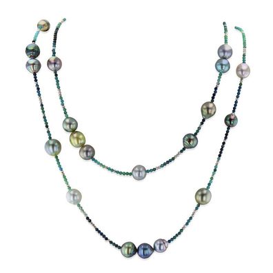 Luna Creation - 216.1077 - Collier - Damen - 750WG - mit Turmalin und TH-Zuchtperle