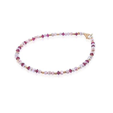 Luna Creation - 104.0725 - Armband - Damen - 750RG - mit Granat und SW-Zuchtperle