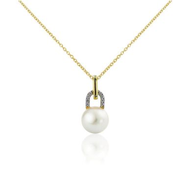 Luna Creation - 202.1741 - Anhänger - Damen - 585GG - mit Diamant und SW-Zuchtperle
