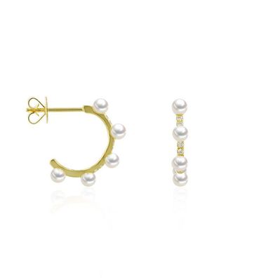 Luna Creation - 312.1666 - Luna-Pearls - Creolen - Damen - 750 Gelbgold