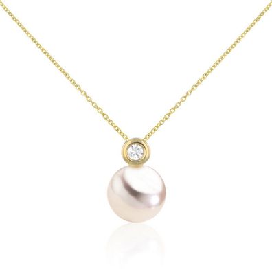 Luna-Pearls - 202.1705 - Anhänger - Damen - 750GG - Akoya-Zuchtperle und Brillant