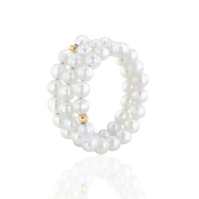 Luna Creation - 008.0662 - Ring - Damen - 750GG - mit SW-Zuchtperle - one-size
