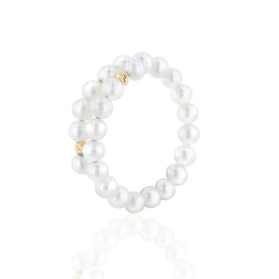 Luna Creation - 008.0661 - Ring - Damen - 750GG - mit SW-Zuchtperle - one-size