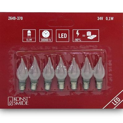 LED Glühbirne Tropfenform E10 7er Glas gefrostet 34V 0,1W Konstsmide 2649-370