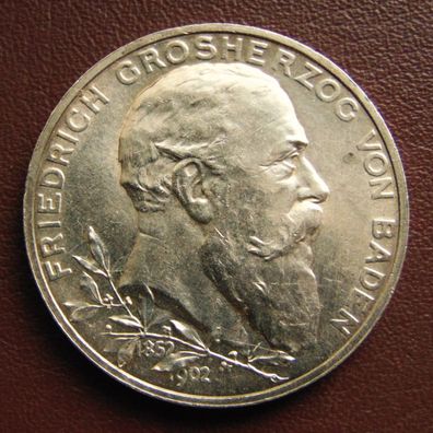 Baden. 5 Mark 1902. Regierungsjubiläum