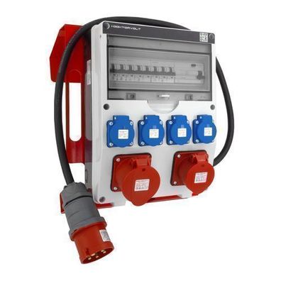Baustromverteiler mit Hängeständer TGD-S/FI 32A/16A 4x230V mit Sicherungen Doktorvolt