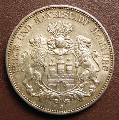 Hamburg. 5 Mark 1913 J