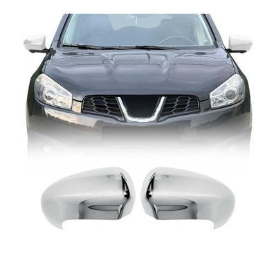Spiegelkappen Spiegelabdeckung für Nissan Qashqai + 2 2008-2014 Chrom ABS Silber