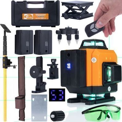 Rosfix Set Laser-Wasserwaage ROT16L – 16 Linien, IP54, 25?m Reichweite
