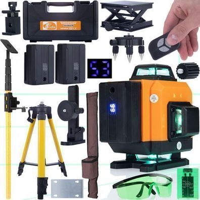 Rosfix Set Kreuzlinienlaser ROT16L – 16 Linien Grün | 25?m, IP54, 3500?mAh