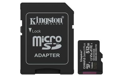 Kingston Technology 512GB microSDXC Canvas Select Plus Gen3 150MB/s A1 (Einschließlic