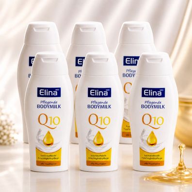 6x250ml Elina Bodymilk Q10 Körperlotion pflegende Body Milk