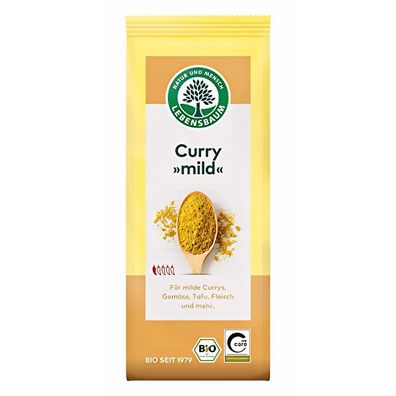 Lebensbaum Curry mild, Bio-Gewürz für milde Currys, Gemüse, Tofu und Fleisch, 50