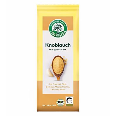 Lebensbaum Knoblauch, fein granuliert, Bio-Knoblauchgranulat für Dips 70 g - 70