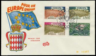 MONACO 1962 Nr 695-698 BRIEF FDC X08956E