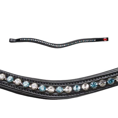 Kieffer Stirnriemen für Trense - Crystal Topaz - Größe: Warmblut