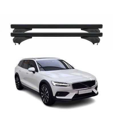 Menabo Dachträger für Volvo V60 I Cross Country 2015-2018 Aluminium Schwarz 2tlg