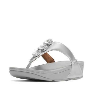 FitFlop Damen Sandalen Lulu Ultra-Jewel Metallic Toe-Post Sandals A5D