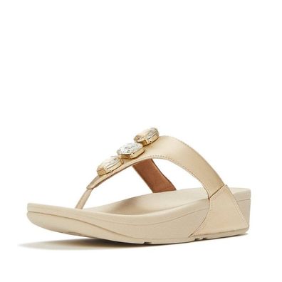 FitFlop Damen Sandalen Lulu Ultra-Jewel Metallic Toe-Post Sandals A5D