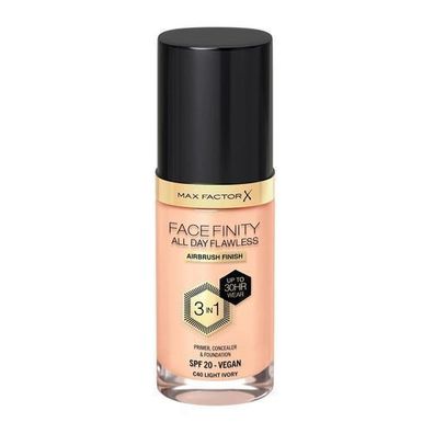 Max Factor Facefinity All Day Flawless 3-in-1 Flüssigfoundation C40 Light Ivory,