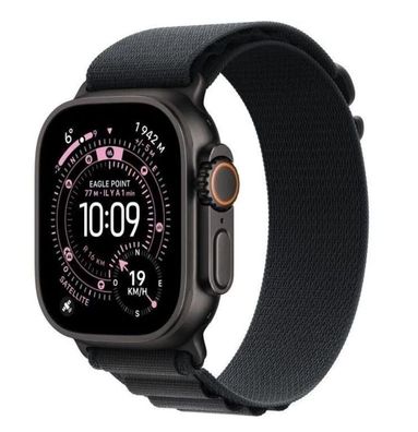 Apple Watch Ultra 3 Titanium Black Alpine Loop Black M eSIM Titan Gehäuse Textil Arm
