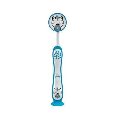 Chicco Kinderzahnbuerste fuer 3-6 Jahre, Tiger-Design, Zahnpflege fuer Kinder, 1 St