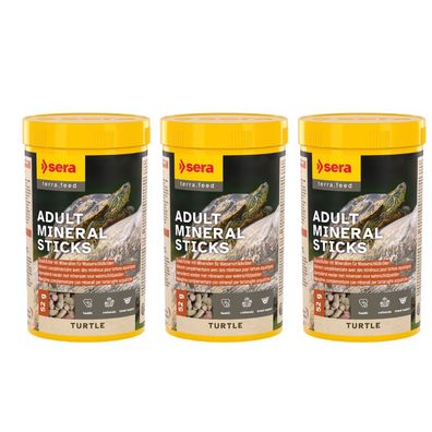 3x Sera Turtle Adult Mineral Sticks 250ml - Zusatzfutter Wasserschildkröten