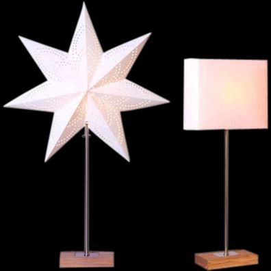 239-05 Stehlampe "Combi Pack" beige 52,5 x 20cm Stern / Schirm