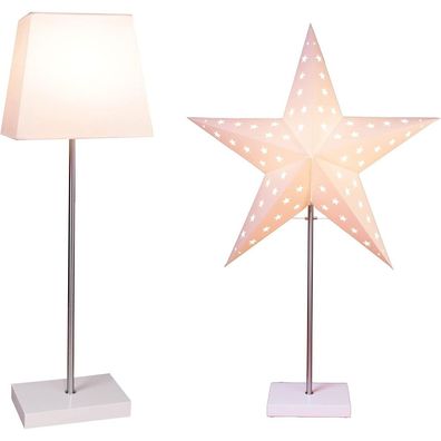 233-08 Stehlampe "Combi Pack" creme 65 x 43cm Stern / Schirm