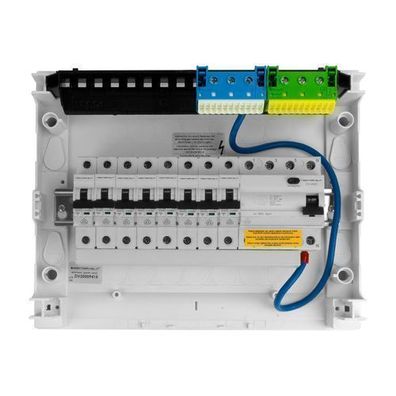 Sicherungskasten Hager Aufputz 8xMCB 1xRCCB 1x12 verdrahtet Verteilerschrank VDE