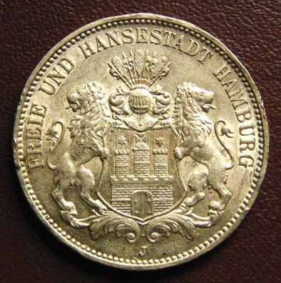 Hamburg. 3 Mark 1909 J