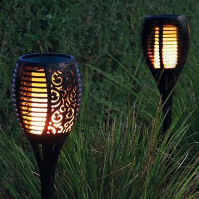LED Solarleuchte Flammenfackel im 2er-Set imitiert Feuer 76cm 33262