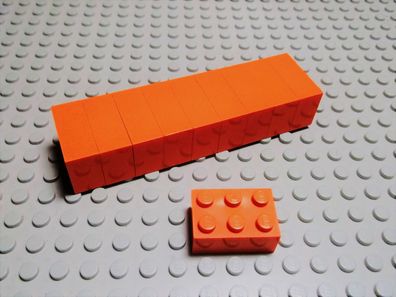 Lego 10 Basic Steine 2x3 hoch Orange 3002 Legos haben Kratzer