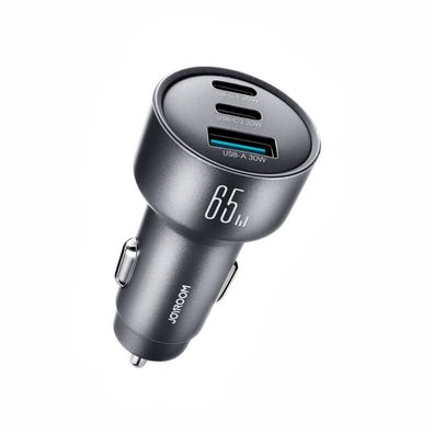 Joyroom JR-CCN19 65W Autoladegerät 2x USB-C USB-A PD QC 3.0 Dunkelgrau