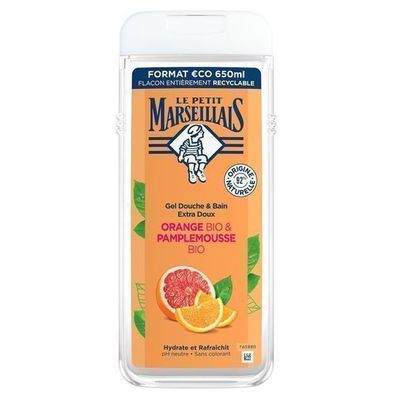 Le Petit Marseillais Duschgel & Badezusatz, Bio Grapefruit & Bio Orange, 650ml