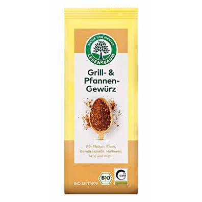 Lebensbaum Grill- und Pfannengewürz, Bio-Gewürz für Fleisch, 50 g