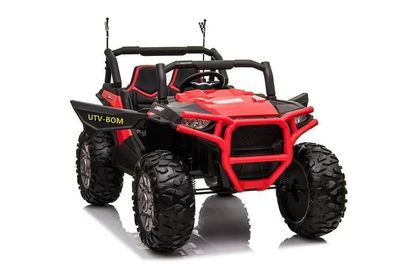 Kinderfahrzeug Elektro Auto Buggy 999 - 2-Sitzer, Allrad, Fernsteuerung, Leder