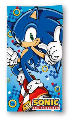Sonic Badetuch und Strandtuch mit Igelmotiv Maße ca. 70 x 140 cm