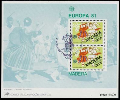Madeira Block 2 ESST zentrisch gestempelt S00E08A