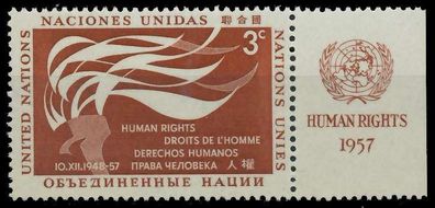 UNO NEW YORK 1957 Nr 64RZFr postfrisch X404EF6