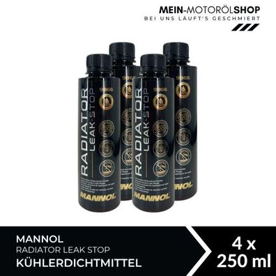 Mannol Radiator Leak Stop Kühlerdichtmittel 4x250 ML